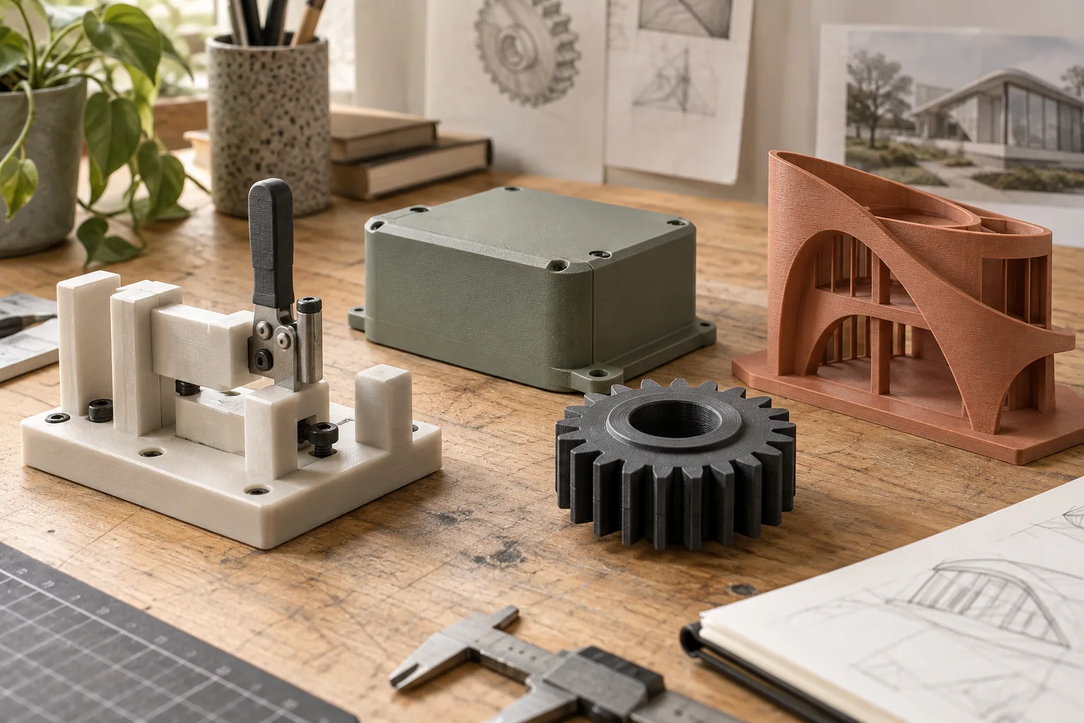 Professional 3D-printed jig, product enclosure, gear and architectural model